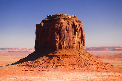 View of rock formations in desert