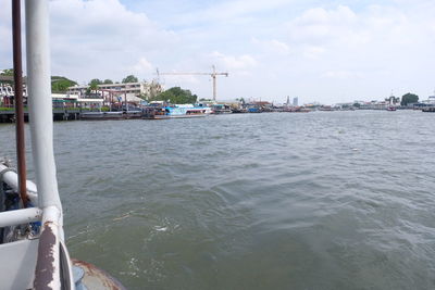 Ship moored at harbor