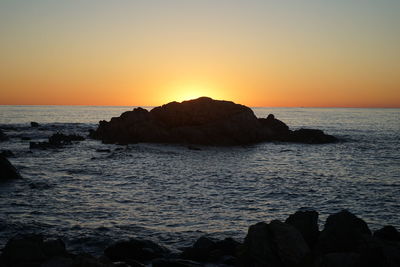 Scenic view of sea during sunset