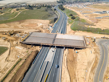 High angle view of construction site