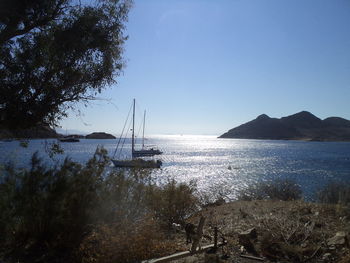 Boats in calm sea