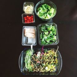 High angle view of vegetables in bowl