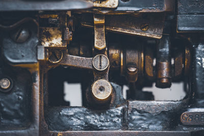 Close-up of old machine part