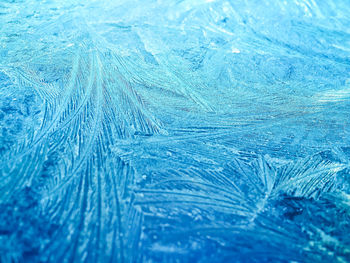 Full frame shot of frozen window