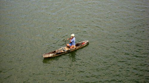 View of a boat in water