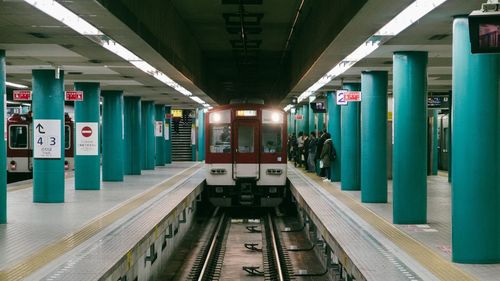 Train at subway station