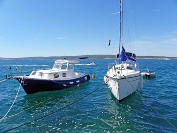 Boats in calm sea