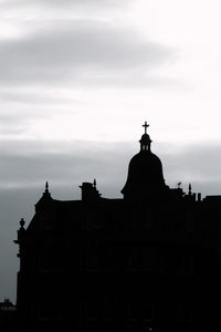 Silhouette church against sky