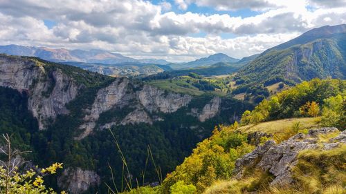 Scenic view of mountains against sky