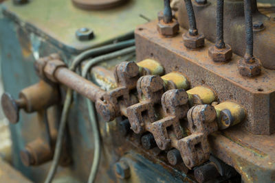 Close-up of rusty engine