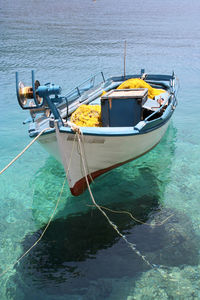 Boat sailing in sea