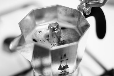 High angle view of coffee in cup