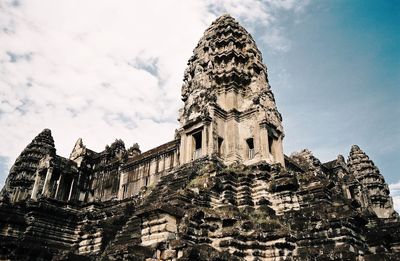 Low angle view of temple against sky