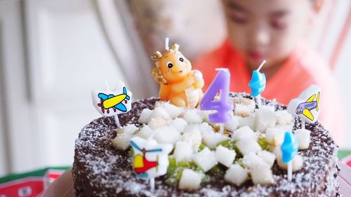 Close-up of birthday cake