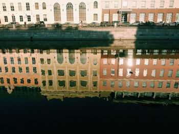 Reflection of buildings in water