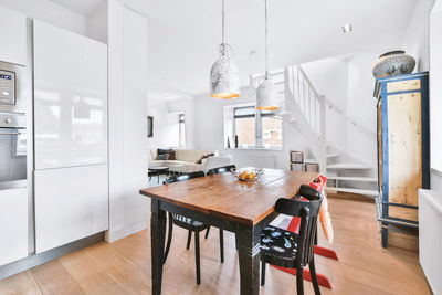 Dining table in living room