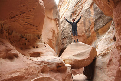 Man standing on cliff