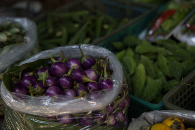 Close-up of vegetables for sale in market