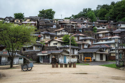 Various old village houses and buildings in suncheon drama open film set.  suncheon, south korea.