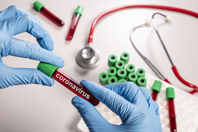 Midsection of person holding umbrella