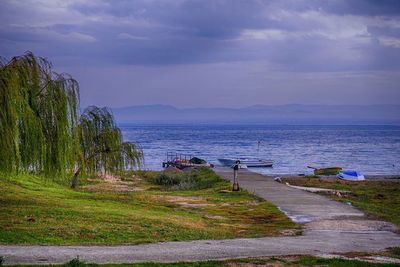 Scenic view of beach against sky