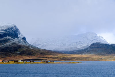 Mountain against sky during winter