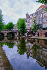 Reflection of buildings in water