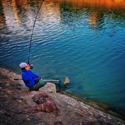 People in lake