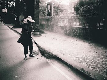 People walking on road