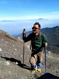 Climbing to the summit of mount semeru