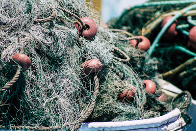 Close-up of fishing net