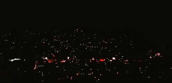 Firework display at night