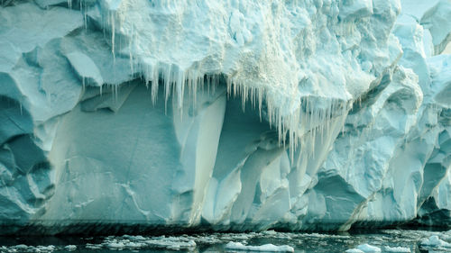 Panoramic view of frozen lake