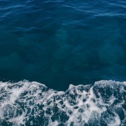 High angle view of sea waves