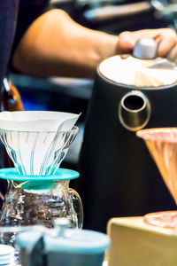 Coffee cup on table in cafe