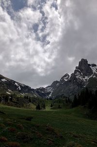 Scenic view of mountains against sky