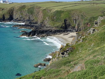 High angle view of beach