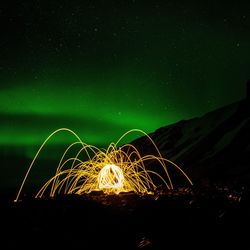 Fireworks in sky at night