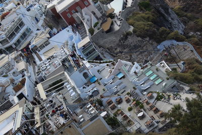 High angle view of buildings in city