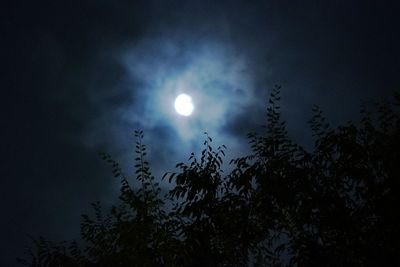 Low angle view of moon in sky