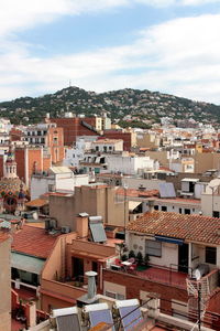 High angle shot of townscape
