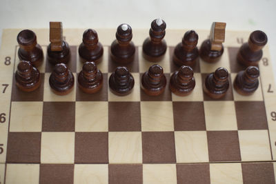 Close-up of chess pieces