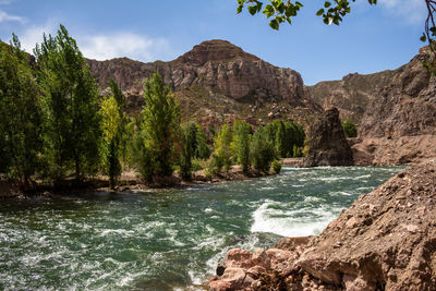 Incredible mountain landscape in the andes mountain range. rocks of the foothills. 