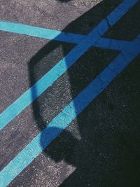 High angle view of shadow on road