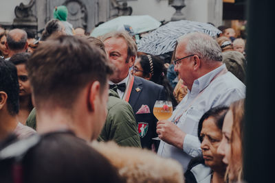 Group of people looking at friends