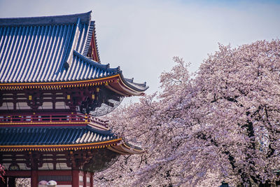 Low angle view of temple against sky