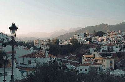 High angle view of townscape against sky