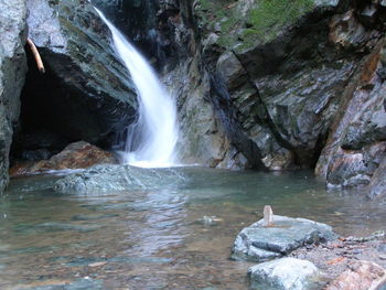 Scenic view of waterfall