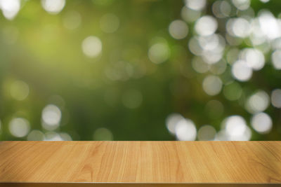 Close-up of wooden table