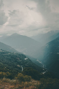 Scenic view of mountains against sky